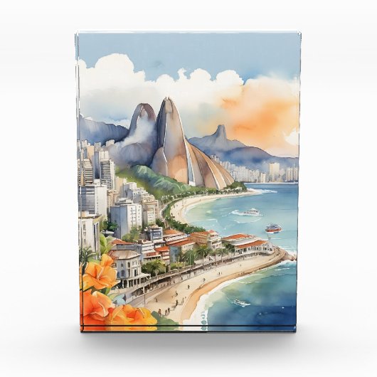 Rio De Janeiro aquarel kunst Fotoblokken (Voorkant)