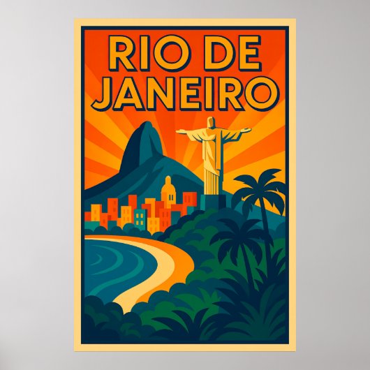 Rio de Janeiro Art Deco Reisposter Poster (Voorkant)