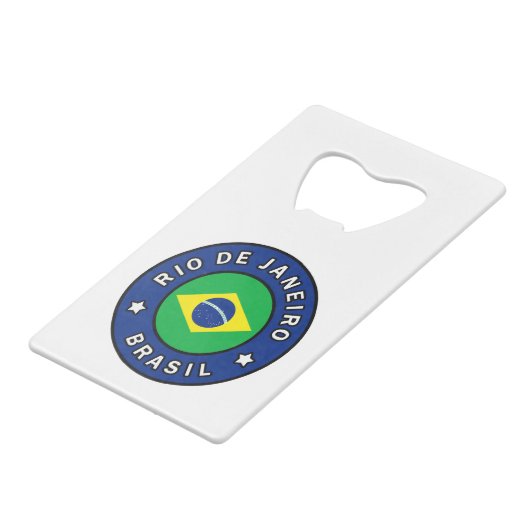 Rio de Janeiro Brasil Creditkaart Flessenopener (Voorkant Gekanteld)