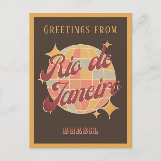 Rio de Janeiro Brasil Disco Retro  Briefkaart (Voorkant)