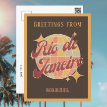 Rio de Janeiro Brasil Disco Retro Briefkaart
