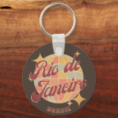 Rio de Janeiro Brasil Disco Retro Vintage Sleutelhanger (Voorkant)