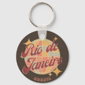 Rio de Janeiro Brasil Disco Retro Vintage Sleutelhanger (Achterkant)