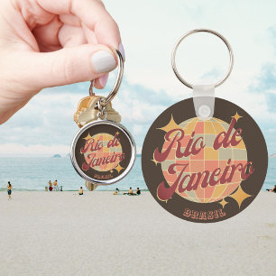Rio de Janeiro Brasil Disco Retro Vintage Sleutelhanger