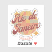 Rio de Janeiro Brasil Disco Retro Vintage Sticker (Vel)