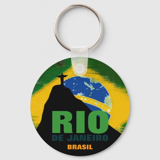 Rio de Janeiro - Brasil flag Sleutelhanger (Voorkant)