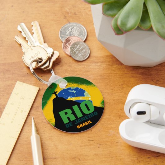 Rio de Janeiro - Brasil flag Sleutelhanger (Bureau)