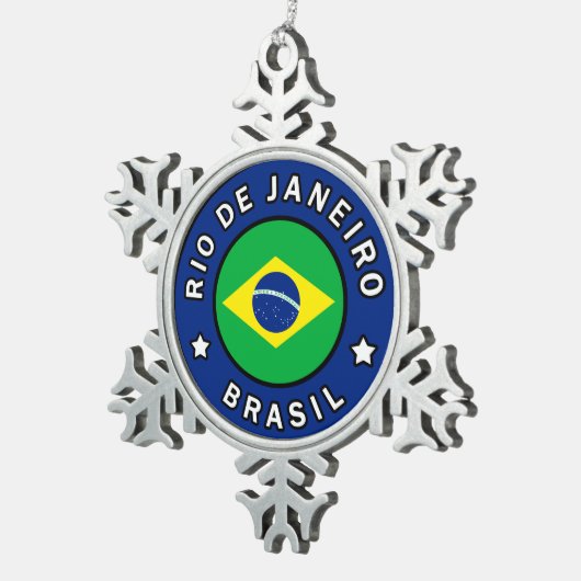 Rio de Janeiro Brasil Tin Sneeuwvlok Ornament (Rechts)