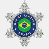 Rio de Janeiro Brasil Tin Sneeuwvlok Ornament (Voorkant)