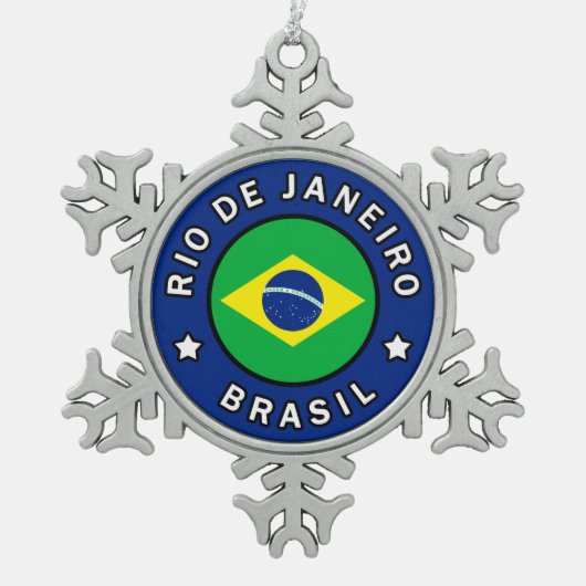 Rio de Janeiro Brasil Tin Sneeuwvlok Ornament (Voorkant)