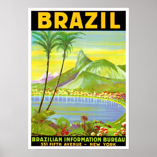 Rio de Janeiro Brasil vintage travel poster (Voorkant)