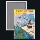 Rio de Janeiro Brasil Watercolor Art Magneet<br><div class="desc">Experience the breathtaking beauty of Rio de Janeiro from above. This vibrant watercolor illustration on a Magnet captures the iconic cable cars and sweeping coastal views of Brazil’s "Cidade Maravilhosa" in a soft,  artistic style. Makes a great rio de janeiro travel souvenir and gift idea.</div>
