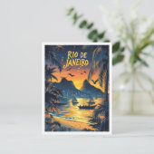 Rio de Janeiro Brazil Art Vintage Travel Briefkaart (Staand voorkant)