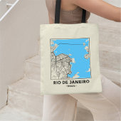 Rio de Janeiro, Brazil City Map Tote Bag