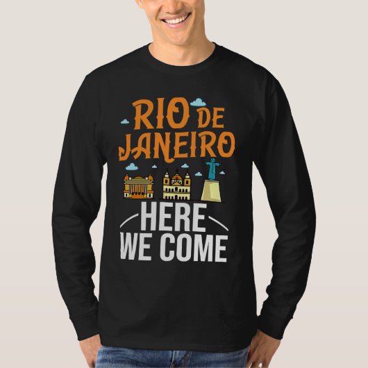 Rio de Janeiro Brazil City Trip Skyline Map Travel T-shirt (Voorkant)
