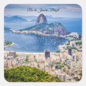 Rio de Janeiro, Brazil cityscape Vierkante Sticker (Voorkant)