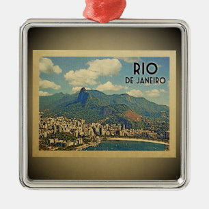 Rio De Janeiro Braziliaanse reisorganisatie Vintag Metalen Ornament