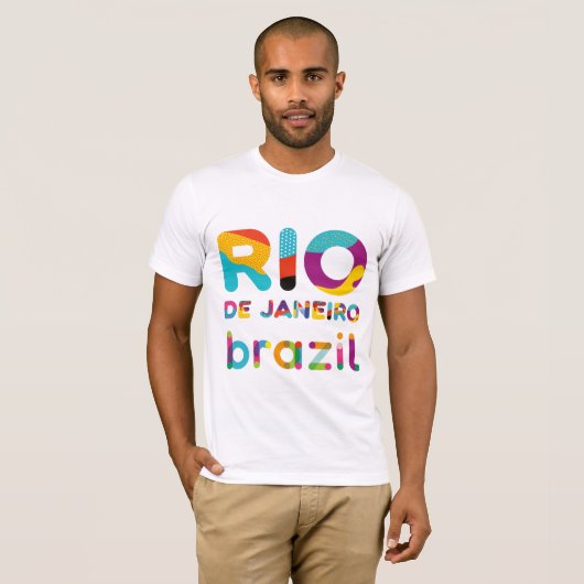 Rio De Janeiro Braziliaanse tekst T-shirt (Voorkant volledig)