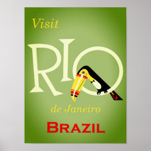 Rio de Janeiro Braziliaanse Vintage Travel Poster