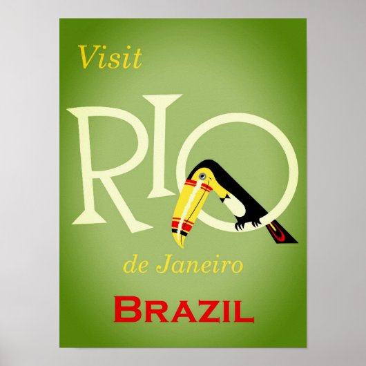 Rio de Janeiro Braziliaanse Vintage Travel Poster (Voorkant)