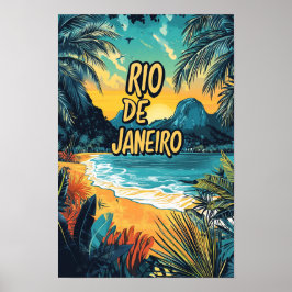 Rio de Janeiro Braziliaanse Vintage Travel Poster