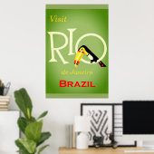 Rio de Janeiro Braziliaanse Vintage Travel Poster (Thuiskantoor)