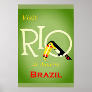 Rio de Janeiro Braziliaanse Vintage Travel Poster