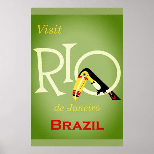 Rio de Janeiro Braziliaanse Vintage Travel Poster (Voorkant)