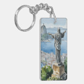 Rio de Janeiro Brazilië Acryl Sleutelhanger (Voorkant Links)