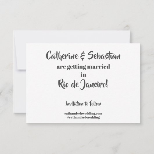 Rio de Janeiro, Brazilië Antieke Landkaart Save The Date (Achterkant)