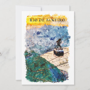 Rio de Janeiro Brazilië Aquarel Kunst Kaart