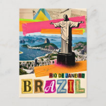 Rio de Janeiro Brazilië Christ Retro Collage Reize