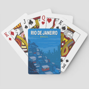 Rio De Janeiro Brazilië Favela Reis Kunst Vintage Pokerkaarten