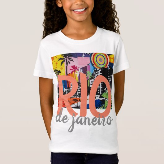 Rio de Janeiro Brazilië Graffiti Mural Girl's Shir T-shirt (Voorkant)