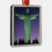 Rio de Janeiro, Brazilië. het Christusbeeld op Metalen Ornament (Rechts)