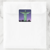 Rio de Janeiro, Brazilië. Het Christusbeeld op Vierkante Sticker (Tas)