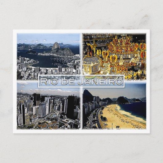 Rio de Janeiro - Brazilië - Mozaïek - Briefkaart (Voorkant)