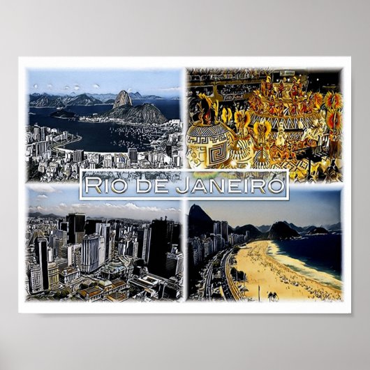 Rio de Janeiro - Brazilië - Mozaïek - Poster (Voorkant)