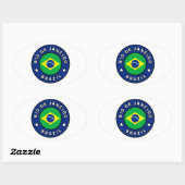 Rio de Janeiro Brazilië Ovale Sticker (Vel)