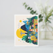 Rio de Janeiro Brazilië Pop Kunst Reizen Illustrat Briefkaart (Staand voorkant)