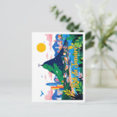 Rio de Janeiro Brazilië Pop Kunst Reizen Illustrat Briefkaart (Staand voorkant)