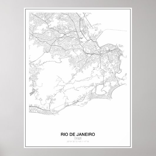 Rio de Janeiro, Brazilië, Poster van de minimalist (Voorkant)