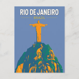 Rio de Janeiro Brazilië Reis Kunst Vintage Briefkaart