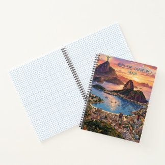 Rio De Janeiro Brazilië Reis Kunst Vintage Notitieboek