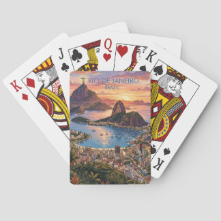 Rio De Janeiro Brazilië Reis Kunst Vintage Pokerkaarten