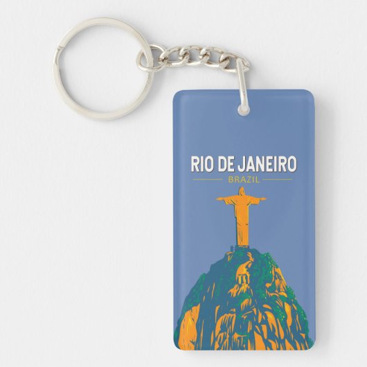 Rio de Janeiro Brazilië Reis Kunst Vintage Sleutelhanger (Voorkant)