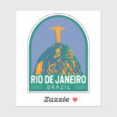 Rio de Janeiro Brazilië Reis Kunst Vintage Sticker (Vel)