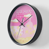 Rio de Janeiro Brazilië Reizen Kunst Roze Illustra (Hoek)