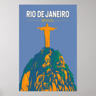 Rio De Janeiro Brazilië Reizen Kunst Vintage Poster