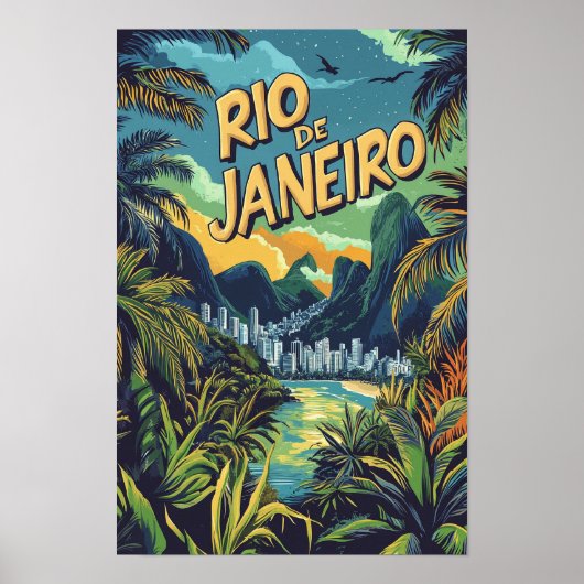 Rio de Janeiro Brazilië Reizen Poster (Voorkant)